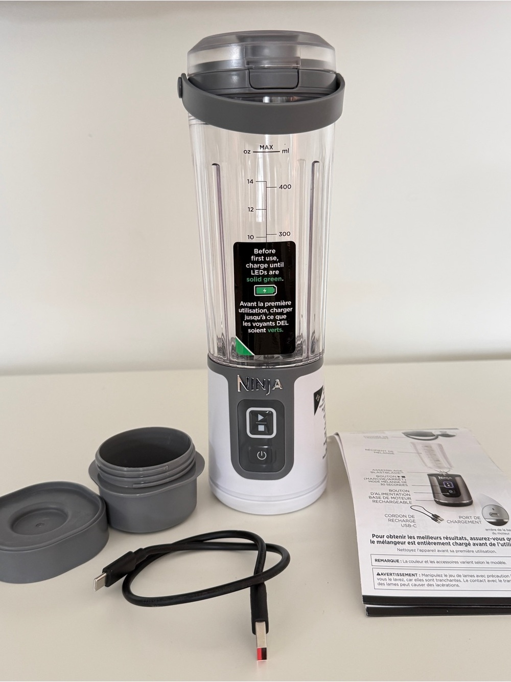 Ninja Personal Blender Bottle - White & Gray